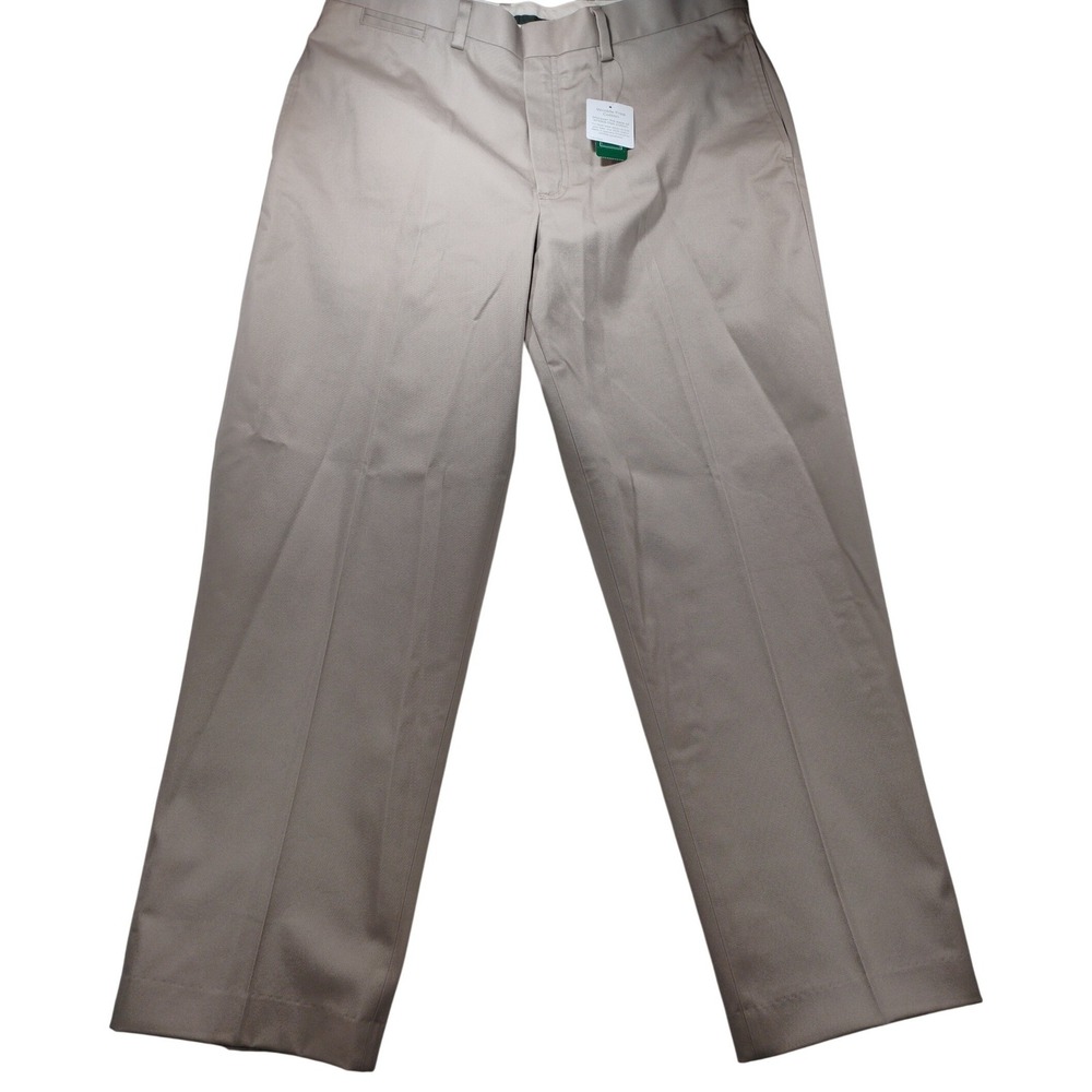 LL Bean Mens 36 Classic Fit Wrinkle Free Cotton Dress Chino Pants Khaki 262551